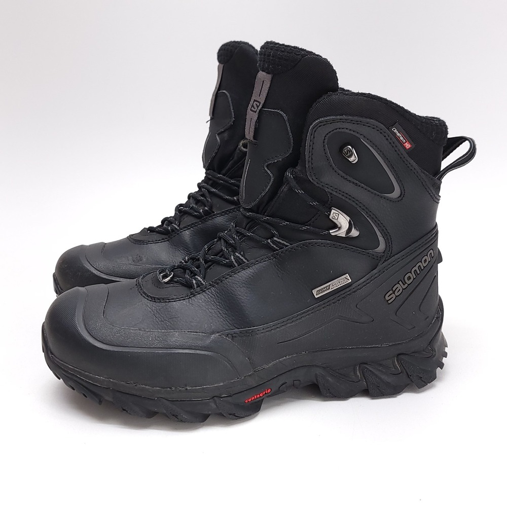 Salomon Anka CS Climatherm Contagrip Black Leather Waterproof Boots Mens 8.5